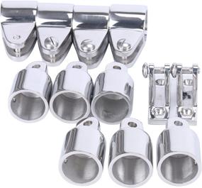 img 2 attached to 🔧 Amarine Made Bimini Top Caps Tube Canopy Hardware Eye End Fittings (6pcs) + Bimini Top Jaw Slides (4pcs) + Bimini Top Deck Hinges (2pcs) - Stainless Steel, Fits 1 inch