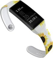 🌺 zwolf slim bands for fitbit charge 4/3 - women's thin pattern floral leopard silicone wristband for charge 4, charge 3, & charge 3 se fitness tracker logo