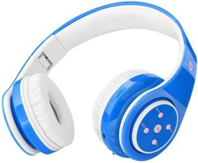 img 4 attached to 🎧 Bluetooth беспроводные детские наушники - ограничение громкости 85 дБ детский гарнитур, 6-8 часов воспроизведения, стереозвук, слот для SD-карты, накладные, встроенный микрофон - проводные/беспроводные наушники для мальчиков и девочек (синий)