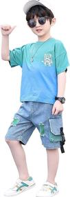 img 3 attached to 2 Piece T Shirt Shorts Tie Dyed Bottoms Boys' Clothing : Clothing Sets