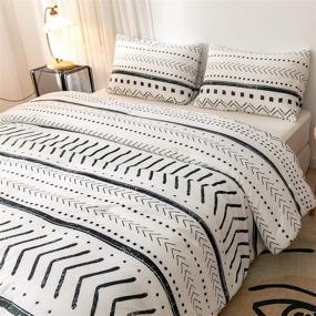 img 2 attached to 🛏️ ROSGONIA White Boho Comforter Set Queen - 3 Piece Set (1 Comforter & 2 Pillowcases) African Inspired - Reversible Soft & Cozy Microfiber Comforter for All Seasons (White Aztec Pattern)