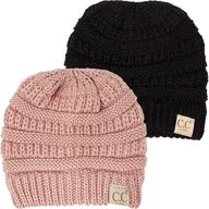 funky junque kids baby toddler ribbed knit children’s winter hat beanie cap - stay stylish and warm all season long! logo