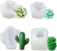 🌱 set of 4 succulent silicone molds for diy cake decoration, candle making, fondant, soap, chocolate, and resin crafts (a2) logo