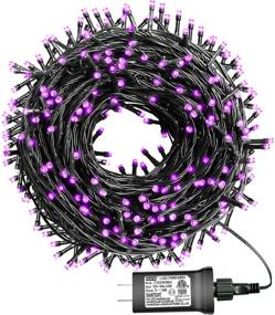 img 4 attached to 🎄 YEGUO 200 LED Purple Christmas Lights - Waterproof Outdoor and Indoor Xmas Tree Lights - 8 Modes, 66ft Green Wire Twinkle String Lights - Plug in for Holiday Decorations