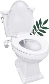 img 2 attached to 🚽 Modern Slim Design Bidet Toilet Seat Attachment - Rear to Front Rotating Nozzle - Automatic Self Cleaning - Fresh Water Spray - Non-Electric (White)