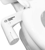 🚽 modern slim design bidet toilet seat attachment - rear to front rotating nozzle - automatic self cleaning - fresh water spray - non-electric (white) logo