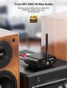 img 1 attached to 🎧 InnoMaker Bluetooth 5.0 Audio Receiver HiFi DAC Streaming Music Adapter with LDAC/AptX-HD/AptX-LL/AptX/AAC/SBC Outputs for Home Stereo System, L/R RCA, 3.5mm Headphone Jack AUX