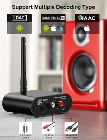 img 2 attached to 🎧 InnoMaker Bluetooth 5.0 Audio Receiver HiFi DAC Streaming Music Adapter with LDAC/AptX-HD/AptX-LL/AptX/AAC/SBC Outputs for Home Stereo System, L/R RCA, 3.5mm Headphone Jack AUX