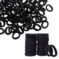 seamless cotton hair bands: 100pcs thick hair ties for women, girls, kids & toddler, no damage, 1.5 inch diameter, ideal for thick hair logo