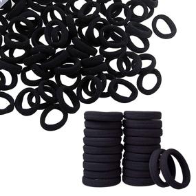 img 4 attached to Seamless Cotton Hair Bands: 100Pcs Thick Hair Ties for Women, Girls, Kids & Toddler, No Damage, 1.5 inch Diameter, Ideal for Thick Hair