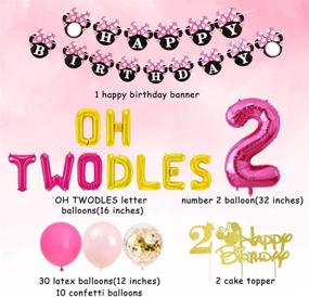 img 1 attached to 🎉 Minnie Mouse 2nd Birthday Party Supplies: Oh Twodles Balloon, Happy Birthday Banner & Cake Topper