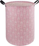 🧺 duyiy canvas storage basket with handle – large organizer bin for dirty laundry hamper, baby toys, nursery, kids clothes – gift basket with pink arrow design logo