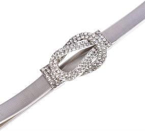 img 2 attached to 💎 Talleffort Rhinestone Silver Stretch Elastic Women's Accessories: Glam up Your Look with Sparkling Elegance!