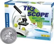 tk2 scope biology and durable metal microscope set with glass optics by thames & kosmos - includes 25 experiments and 48 page lab manual, high-quality for students and professionals (636815) logo
