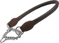 🐶 premium rolled genuine leather martingale dog collar choker - brown | available in 7 sizes! logo