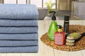 img 2 attached to 🛀 Blue Cotton Bath Towels Set - Pack of 6 | 22" x 44" | Ultra Soft & Highly Absorbent | 100% Cotton Bath Towel for Daily Use | Ideal for Pool, Home, Gym, Spa, Hotel