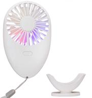 ronessy personal fan hand fan necklace fan desk fan portable 7- color led travel fan 2 speed usb rechargeable for women men kids outdoor (white) logo