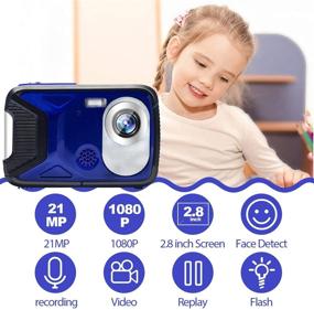 img 3 attached to 📷 High-Resolution Waterproof Kids Camera: 21MP 1080P Digital Camera with Flash and LCD - Perfect for Snorkeling, Travel & Gifting (Blue)