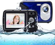 📷 high-resolution waterproof kids camera: 21mp 1080p digital camera with flash and lcd - perfect for snorkeling, travel & gifting (blue) logo