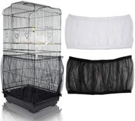 🐦 asocea universal birdcage cover: extra large black&amp;white mesh skirt for parrot cage - efficient birdseed nylon net guard with seed catcher logo