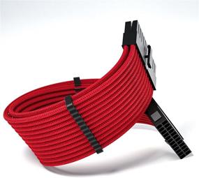 img 1 attached to 🔴 Набор кабелей Funtin Red Custom Mod Sleeved Cable Kit 30CM - UL1015 18AWG 24PIN ATX / 8(4+4) PIN EPS / 8(6+2) PIN PCI-E PSU Cable Extension с гребнями