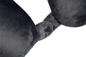 img 2 attached to 🌑 Charcoal Microfiber Neck Pillow - The Ultimate Feather-Soft Choice
