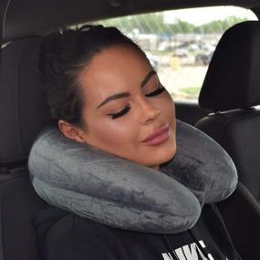 img 1 attached to 🌑 Charcoal Microfiber Neck Pillow - The Ultimate Feather-Soft Choice