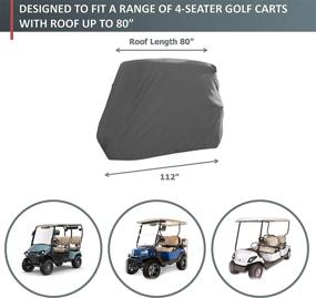 img 2 attached to 🚗 Deluxe 4-Seater Golf Cart Cover Roof 80" Length (Gray, Taupe, or Green) - Compatible with E Z GO, Club Car, Yamaha G Model, and GEM e2