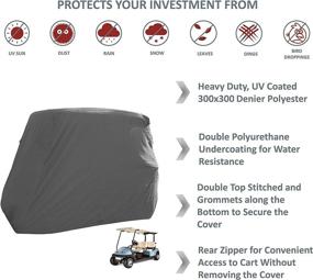 img 3 attached to 🚗 Deluxe 4-Seater Golf Cart Cover Roof 80" Length (Gray, Taupe, or Green) - Compatible with E Z GO, Club Car, Yamaha G Model, and GEM e2