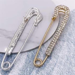 img 1 attached to 💎 HAISWET Crystal Ornament Safety Pin Brooch Jewelry Set - Elegant Shawl Scarf Clip, 2 Pcs