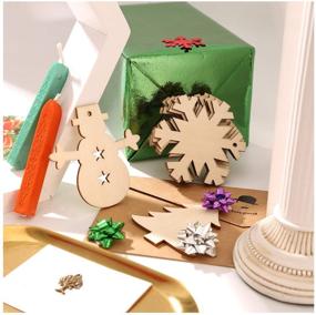 img 1 attached to Decorate Your Christmas with Tatuo 30 Pieces Wooden Cutout Ornaments - Christmas Tree, Snowman & Snowflake Patterns Along with Natural Twine!