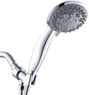 💦 7 setting high pressure handheld shower head with hose and adjustable bracket - chrome finish logo