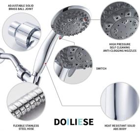 img 1 attached to 💦 7 Setting High Pressure Handheld Shower Head with Hose and Adjustable Bracket - Chrome Finish