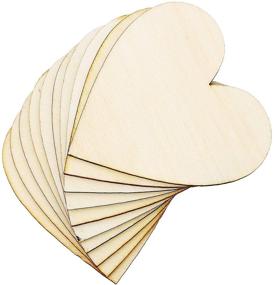 img 2 attached to 🌲 Frienda 3.15 Inch Wood Heart Slices: Perfect Wedding Decor & Crafts, 50-Piece Set