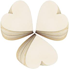 img 3 attached to 🌲 Frienda 3.15 Inch Wood Heart Slices: Perfect Wedding Decor & Crafts, 50-Piece Set