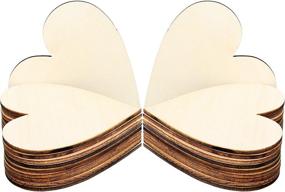 img 4 attached to 🌲 Frienda 3.15 Inch Wood Heart Slices: Perfect Wedding Decor & Crafts, 50-Piece Set