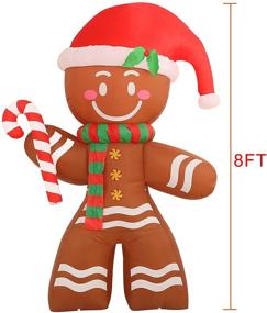 img 2 attached to 🎄 Showstopper: 8 FT Christmas Inflatables Gingerbread Man - LED-Lit, Indoor & Outdoor Xmas Party Décor