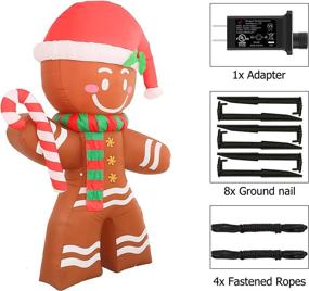 img 1 attached to 🎄 Showstopper: 8 FT Christmas Inflatables Gingerbread Man - LED-Lit, Indoor & Outdoor Xmas Party Décor