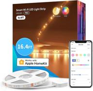 🌈 upgrade version 16.4ft rgbww wifi led strip lights, compatible with apple homekit, alexa, google home and smartthings, warm and cool white, ideal for bedroom, tv, party - meross smart pro led strip lights логотип