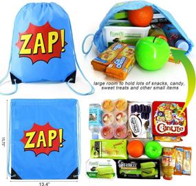 img 3 attached to 🎒 Superhero Party Bags: Drawstring Backpacks for Kids - 12 Pieces, Perfect Birthday Gifts for Boys and Girls! (Yellow/Blue/Red)