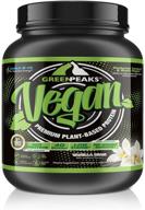green peaks vegan protein powder, vanilla bean flavor - 20 servings, 2.13 lbs, b12 & bcaas - plant-based high protein shake, low carb, whey free, gluten free - 30g protein per serving logo