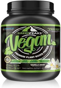 img 4 attached to Green Peaks Vegan Protein Powder, Vanilla Bean Flavor - 20 Servings, 2.13 lbs, B12 & BCAAs - Plant-Based High Protein Shake, Low Carb, Whey Free, Gluten Free - 30g Protein per Serving