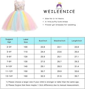 img 3 attached to 🌈 Weileenice Christmas Girls Flower Dress: Exquisite Lace Rainbow Tulle with 3D Embroidery, Beading Princess Pageant Wedding Party Dresses