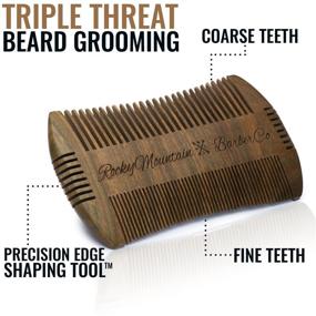 img 2 attached to Sandalwood Natural Hatchet Style Beard Comb - Anti-Static & No Snag, Handmade Wide & Fine Tooth Contour Brush for Best Beard & Moustache Care - Includes Carrying Case Pouch