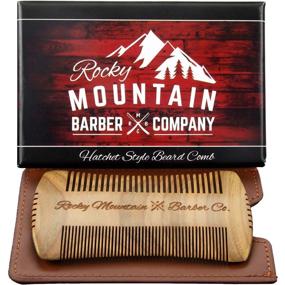 img 4 attached to Sandalwood Natural Hatchet Style Beard Comb - Anti-Static & No Snag, Handmade Wide & Fine Tooth Contour Brush for Best Beard & Moustache Care - Includes Carrying Case Pouch