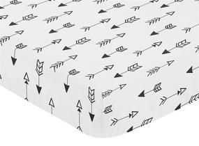 img 2 attached to 🦊 Black and White Fox Collection Arrow Print Fitted Crib Sheet for Baby/Toddler Bedding Set