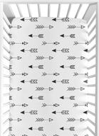 🦊 black and white fox collection arrow print fitted crib sheet for baby/toddler bedding set logo