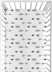 img 4 attached to 🦊 Black and White Fox Collection Arrow Print Fitted Crib Sheet for Baby/Toddler Bedding Set