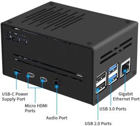 img 2 attached to GeeekPi Raspberry Pi 4 Металлический корпус с вентилятором и низкопрофильным охладителем ЦП, плюс горизонтальный охладитель ICE Tower для Raspberry Pi 4B (черный)