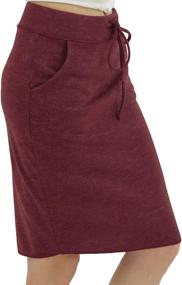 img 2 attached to LuluBerry Stretch Drawstring Marl Black Women's Skirts: Comfort and Style Combined!